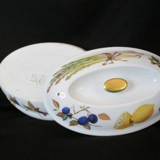 Royal Worcester Evesham Gold Low Covered Oval Casserole - Fruit