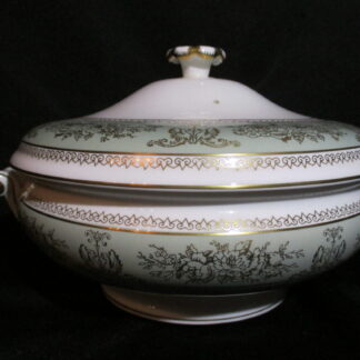 Wedgwood Gold Columbia Sage Green Covered Vegetable Bowl