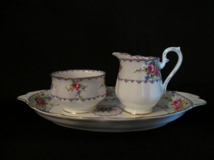 Royal Albert Petit Point AD Cream Sugar & Regal Tray