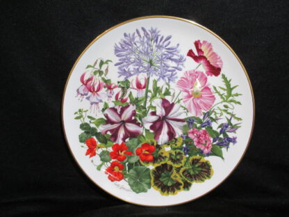 Wedgwood Franklin Flowers of August Artist Leslie Greenwood Dinner Plate