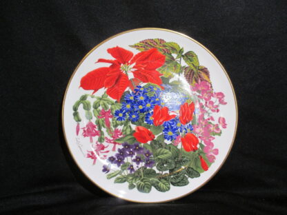 Wedgwood Franklin Flowers of December Artist Leslie Greenwood Dinner Plate