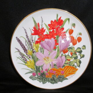 Wedgwood Franklin Flowers of November Artist Leslie Greenwood Dinner Plate