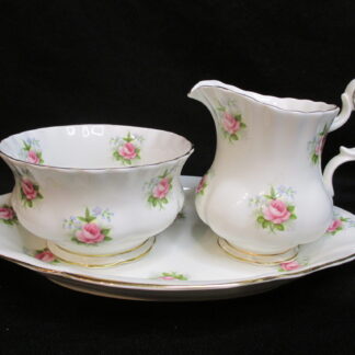 Royal Albert Forget Me Not Rose AD Cream, Sugar & Regal Tray