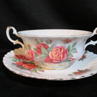 Royal Albert Centennial Rose Cream Soup Bowl & Stand