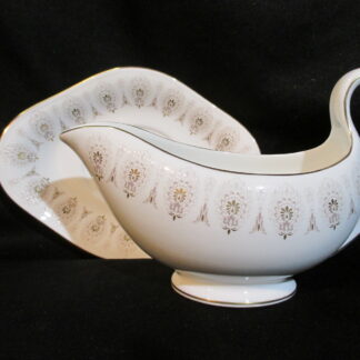 Wedgwood Medina Beige Gravy Boat & Stand