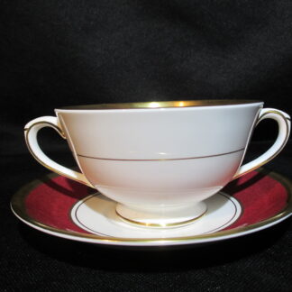 Coalport Athlone Marone Cream Soup Bowl & Stand