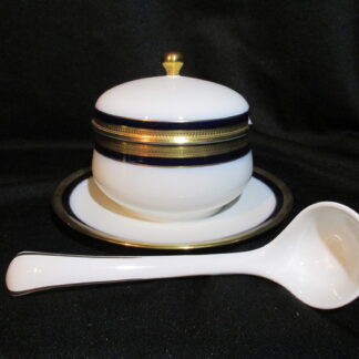 Hutschenreuther Kobalt - Olivia Covered Gravy Boat With Fixed Stand & Ladle