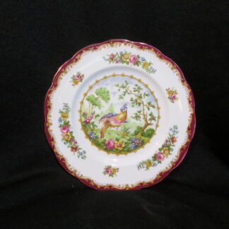 Royal Albert Chelsea Bird Maroon Bread & Butter Plate