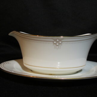 Noritake Satin Gown 7730 Gravy Boat On Fixed Stand