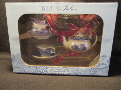 Spode Blue Italian 3 Piece Ornament Set - NEW