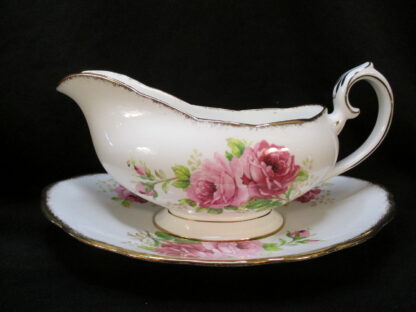 Royal Albert American Beauty Oblong Gravy Boat & Stand