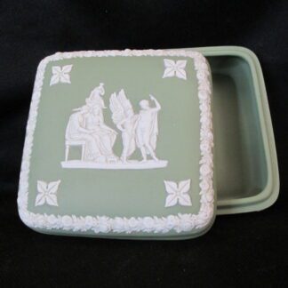 Wedgwood Jasperware Green Square Covered Box
