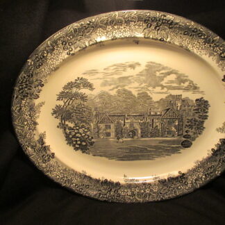 Wedgwood Romantic England Black Oval Platter - 16 inch
