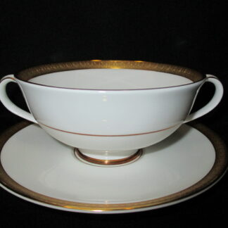 Royal Doulton Royal Gold H4980 Cream Soup Bowl & Stand