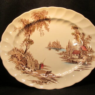 Johnson Brothers The Old Brown Mill Brown Oval Platter - 12 Inch