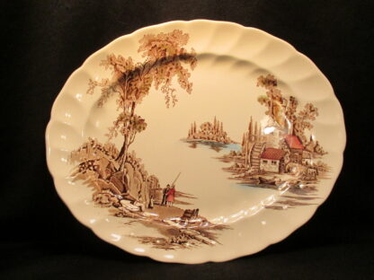Johnson Brothers The Old Brown Mill Brown Oval Platter - 12 Inch