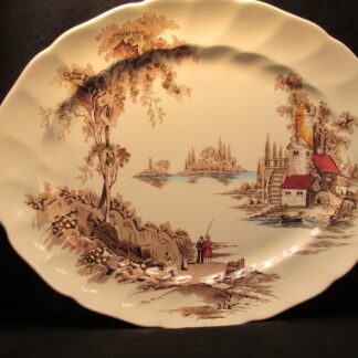 Johnson Brothers The Old Brown Mill Brown Oval Platter - 14 Inch