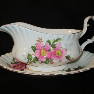 Royal Albert Prairie Rose Gravy Boat & Stand