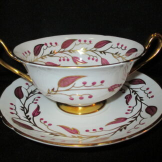 Shelley Laurel Pink 13577/P Cream Soup Bowl & Stand