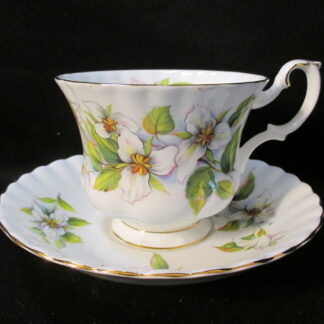 Royal Albert White Trillium Cup & Saucer