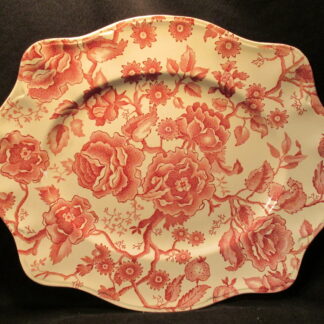Johnson Brothers English Chippendale Red Pink Oval Platter 12 Inch