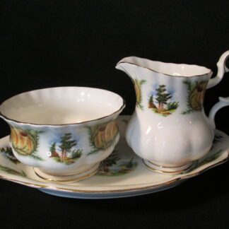 Royal Albert Knotty Pine AD Cream, Sugar & Regal Tray