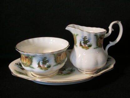 Royal Albert Knotty Pine AD Cream, Sugar & Regal Tray