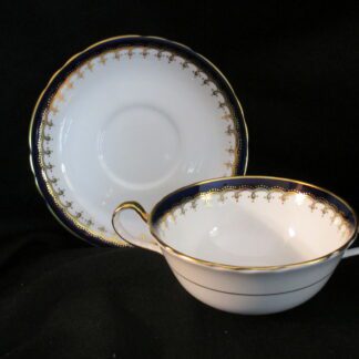 Aynsley Laurette Cobalt Cream Soup Bowl & Stand