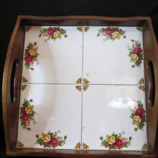 Royal Albert Old Country Roses Wood & Tile Tray