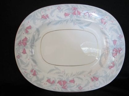 Minton Debutante Gray S295 Oval Platter - 15 inch