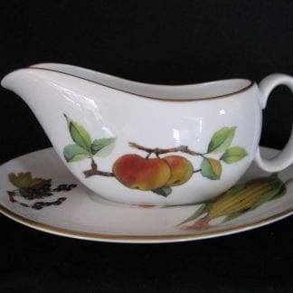 Royal Worcester Evesham Gold Gravy Boat & Stand