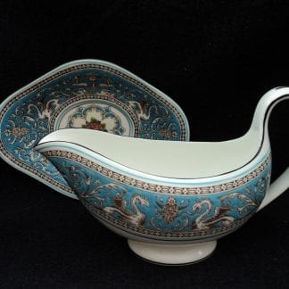 Wedgwood Florentine Turquoise Gravy Boat & Stand