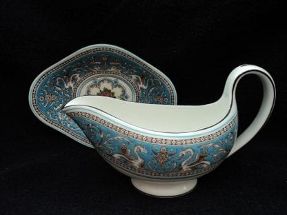 Wedgwood Florentine Turquoise Gravy Boat & Stand
