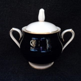 Noritake Ivory & Ebony 7274 Covered Sugar 