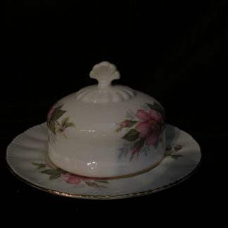 Royal Albert Prairie Rose Covered Butter Dish