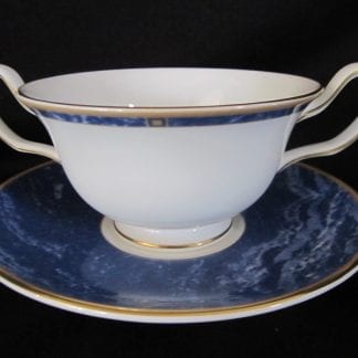 Wedgwood Cantata Blue Cream Soup Bowl & Stand