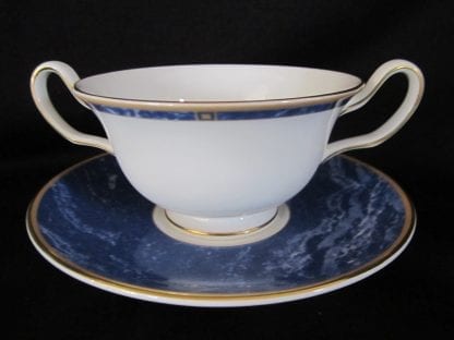 Wedgwood Cantata Blue Cream Soup Bowl & Stand