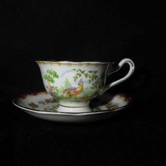 Royal Albert Chelsea Bird Maroon Cup & Saucer