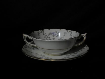 Royal Crown Derby Delphine Cream Soup Bowl & Stand