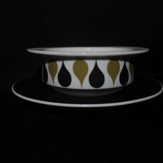 Susie Cooper Diablo C2150 Cream Soup Bowl & Stand