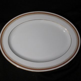 Noritake Doral Maroon 2992 Oval Platter - 14 inch