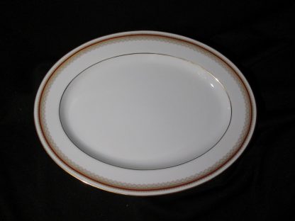 Noritake Doral Maroon 2992 Oval Platter - 14 inch