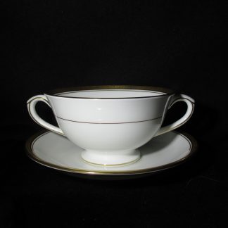 Coalport Elite Gold Smooth Cream Soup Bowl & Stand