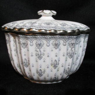 Spode Fleur de Lys Grey Covered Sugar