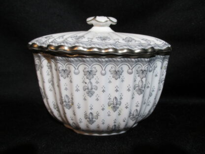Spode Fleur de Lys Grey Covered Sugar