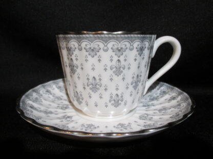 Spode Fleur de Lys Grey Cup & Saucer
