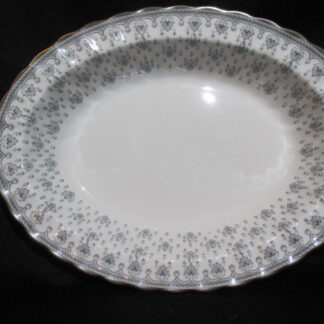 Spode Fleur de Lys Grey Oval Vegetable Bowl
