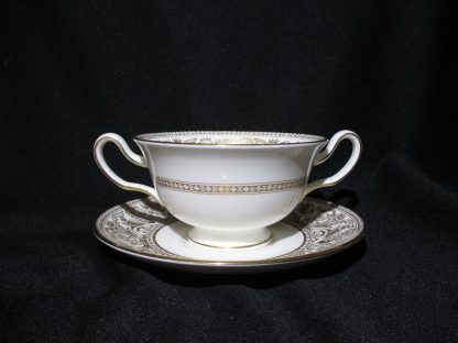 Wedgwood Florentine Gold W4219 Cream Soup Bowl & Stand