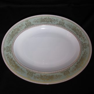 Wedgwood Gold Columbia Sage Green Oval Platter - 13 inch