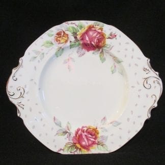 Paragon Golden Emblem Cream Handled Cake Plate